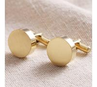Lisa Angel Men's Round Gold Finished Cufflinks for Men lisa angel Gold One Size
