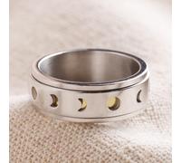 Lisa Angel Men's Stainless Steel Moon Phase Spinning Band Ring in Silver | Size: W lisa angel Silver W