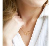 Lisa Angel Women's Brushed Interlocking Hoop Gold Necklace lisa angel Gold One Size