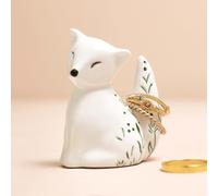Lisa Angel Women's Ceramic White Fox Ring Holder lisa angel White