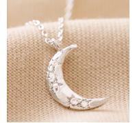 Lisa Angel Women's Crystal Crescent Moon Necklace in Silver lisa angel Silver One Size