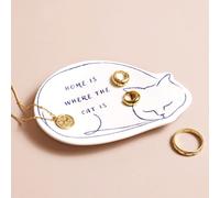 Lisa Angel Women's Home Is Where The Cat Is' Trinket Dish in White lisa angel White