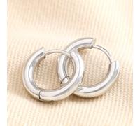 Lisa Angel Women's Medium Stainless Silver Huggie Hoop Earrings lisa angel Silver One Size