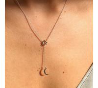 Lisa Angel Women's Moon & Sun Lariat Necklace in Silver lisa angel Silver One Size