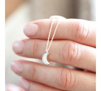 Lisa Angel Women's Opal Moon Silver Charm Necklace lisa angel Silver One Size