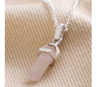 Lisa Angel Women's Rose Quartz Crystal Point Pendant Necklace in Silver lisa angel Silver One Size