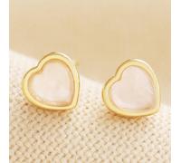 Lisa Angel Women's Rose Quartz Heart Stud Earrings in Gold lisa angel Gold One Size