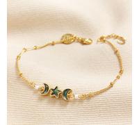 Lisa Angel Women's Shell Moon & Star Charm Bracelet in Gold lisa angel Gold One Size