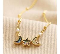 Lisa Angel Women's Shell Moon & Star Pendant Necklace in Gold lisa angel Gold One Size