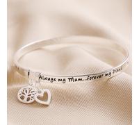 Lisa Angel Women's Silver 'Always My Mum' Meaningful Word Bangle lisa angel Silver One Size