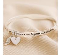 Lisa Angel Women's Silver 'Never Forgotten' Meaningful Word Bangle lisa angel Silver One Size