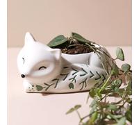 Lisa Angel Women's Small Ceramic Sleeping Fox Planter in White lisa angel White