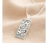 Lisa Angel Women's The Moon Tarot Card Silver Pendant Necklace lisa angel Silver One Size