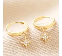 Lisa Angel Women's Tiny Star Charm Gold Huggie Hoop Earrings lisa angel Gold One Size