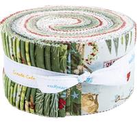 Lisa Audit Santa's Tree Farm Rolie Polie 40 2.5-inch Strips Jelly Roll Riley Blake RP-16450-40