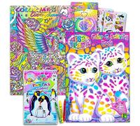 Lisa Frank Activity Book Set for Kids - Bundle with 3 Lisa Frank Coloring and Activity Books with Stickers, Games, Puzzles, and More (Lisa Frank Gifts)
