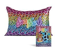 Lisa Frank x Kitsch Satin Pillowcase, Size 19x26 - Rainbow Leopard