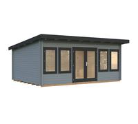 Lisa L (5.5x4m | 19.4m2 | 44mm) Spacious Pent Roof Summer House with Double Doors (2024 Upgraded Model)