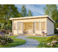 Palmako Lisa 19.4 Summer House - 5.3M X 3.9M - Modern Garden Building 44mm Wall Logs - Double Glazed