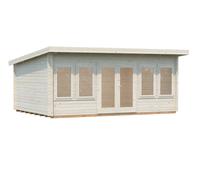 Lisa L (5.5x4m | 19.4m2 | 44mm) Spacious Pent Roof Summer House with Double Doors (2024 Upgraded Model)
