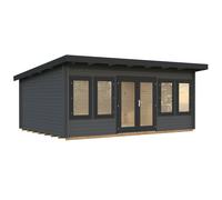 Lisa L (5.5x4m | 19.4m2 | 44mm) Spacious Pent Roof Summer House with Double Doors (2024 Upgraded Model)