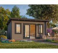 Lisa M (4.7x3.5m | 14.2m2 | 44mm) Modern Pent Garden Office (2024 Upgraded Model)