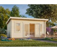 Lisa M (4.7x3.5m | 14.2m2 | 44mm) Modern Pent Garden Office (2024 Upgraded Model)
