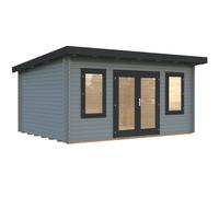 Lisa M (4.7x3.5m | 14.2m2 | 44mm) Modern Pent Garden Office (2024 Upgraded Model)