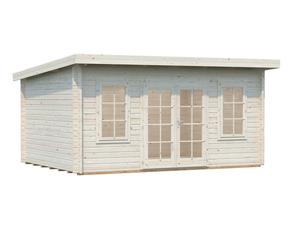 Lisa M (4.7x3.5m | 14.2m2 | 44mm) Modern Pent Garden Office (2024 Upgraded Model)