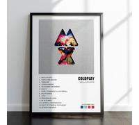LISA MARIE DESIGNS Coldplay Album Poster Print - A Head Full of Dreams/Music of the Spheres/Parachutes/Mylo Xyloto - Album Wall Art - Framed or Unframed - A4 / A3 Sizes (Mylo Xyloto, A3 Framed Black)