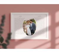 LISA MARIE DESIGNS Personalised Wedding Vows Print, Valentines Gift for Wife or Husband, Gift for Anniversary, Framed Wedding Vows, Framed or Unframed (A4 Framed White (210x297mm), Framed)