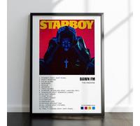LISA MARIE DESIGNS The Weeknd Album Cover Poster - After Hours, Dawn FM or Starboy - A4 / A3 Print - Framed or Unframed Music Wall Art (Starboy, A4 Unframed)
