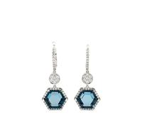 Lisa Nik diamond and topaz earrings - White OS