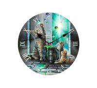 Lisa Parker Decorative Wall Clock-Cat Hubble Bubble, MDF, Multi, Height Width 30cm Depth 3.5cm
