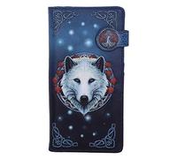 Nemesis Now Lisa Parker Guardian of The Fall White Autumn Wolf Embossed Purse, Polyurethane, Blue, 18.5cm