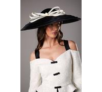 Lisa Tan Layered Wide Brim Bow Hat Coast Black One Size