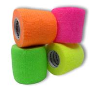 LisaCare NEON Bandage | Cohesive Sports Association | Fixation | Wound Dressing | self-Adhesive elastically Stretchable | Set of 4