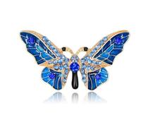 LISADORE Crystal Butterfly Brooch Pin Rhinestone Inlay Alloy Enamel Butterfly Insect Brooch Pins for Women Clothing Accessories Jewelry Gifts