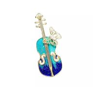 LISADORE Cute Blue Violin Butterfly Brooch Pin for Women Girl Handmade Enamel Fashion Lapel Pins Dress Accessories Delicacy Birthday Christmas Party Mother's Day Jewelry Dainty Gift