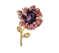 LISADORE Flower Brooch Vintage Elegant Crystal Brooch Rhinestone Flower Lapel Pin Corsage Pins Floral Badge Women Girls Clothes Dress Bag Decoration Brooches Jewellery