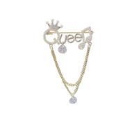LISADORE Queen Crown Brooch Pins Shiny Crystal Crown Brooch Pin Rhinestone Pin Fashion Metal Crown Shape Princess Brooches Women Girls Dress Bag Coat Lapel Pin Accessories Gift