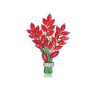 LISADORE Rhinestone Bouquet Brooch Red Lavender Flower Brooch Crystal Rhinestone Glass Bouquet Brooch Lapel Pin Scarf Dress Decoration Wedding Party Jewelry Gift for Women Girls