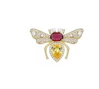 LISADORE Rhinestone Insect Bee Brooch Pin Cute Bee Brooch Crystal Honeybee Lapel Pin Insect Animal Brooches Corsage Pin Women Girls Cloth Accessories