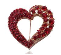 LISADORE Rhinestone Love Heart Brooches Pin Rhinestone Hollow Love Brooches for Women Wedding New Year Coat Accessories Pins Gifts
