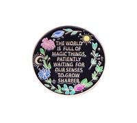LISADORE THE WORLD IS FULL OF THE MAGIC THINGS Enamel Brooch Pin Round Brooch Literary Verse Metal Badge Brooch for Jewelry Accessories Gifts for Friends