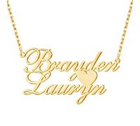 LisaKette Name Necklace Personalised, Custom Necklace, Gold/Rose/Silver Necklace, Initial Necklace, Engraved Necklace, Customized Gifts, Christmas Presents, Gifts for Women Men