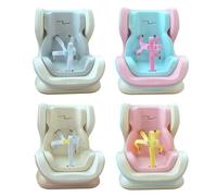 LisaMo Car Safety Seat for Plush Dolls 15-20cm - Compatible with LABU Style Kawaii Mascots, Mini Sofa Chair for Collectible Plush Figures, Air Vent & Desk Display Removable Base (Baby Blue)