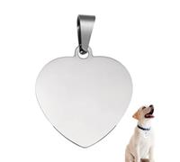 LisaMo Dog Tag for Pets Laser Engraved UK - Personalised Stainless Steel ID Tag for Dogs, Cats & Small Pets, Custom Anti-Lost Collar Pendant, Rustproof Low-Allergy Pet Accessory Gift(Heart-shaped)