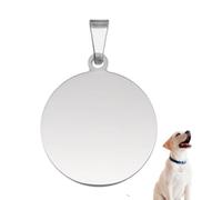 LisaMo Dog Tags for Pets Engraved UK - Deep Engraved Custom Stainless Steel Pet Tag for Dogs, Cats - 4 Styles, Anti-Lost Waterproof Collar Name Pendant, Durable & Collar Accessory (Round-Shape)