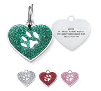 LisaMo Dog Tags for Pets Engraved UK Personalised Name Tags Glitter Stainless Steel for Dogs & Cats, Durable Collar Accessory, 4 Colours, Custom Funny Lost Prevention ID Tag (2.6x2.8cm)
